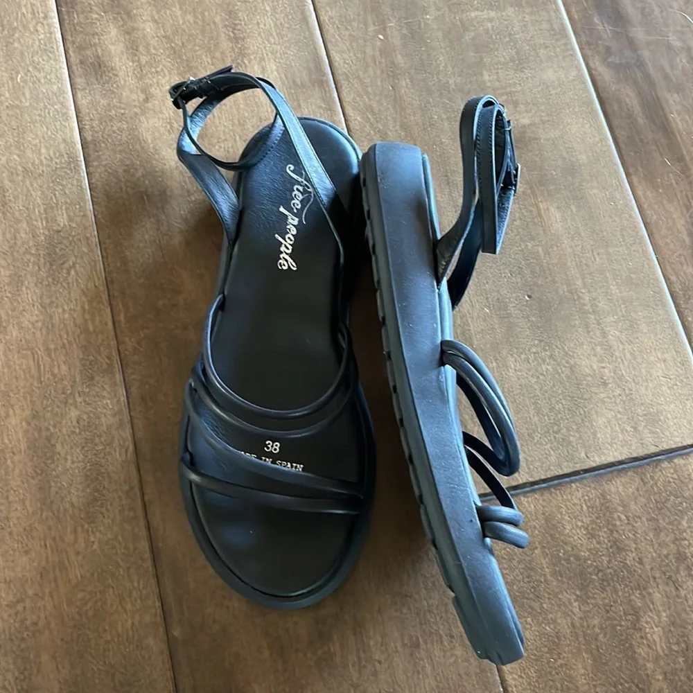 Free people Vivienne Strappy Sandals Black EU 38 US 8 - Picture 6 of 8